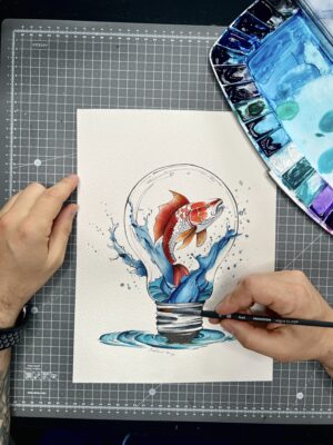 Koi Fish In Light Bulb - Image 3