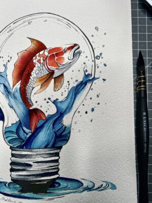 Koi Fish In Light Bulb - Image 4