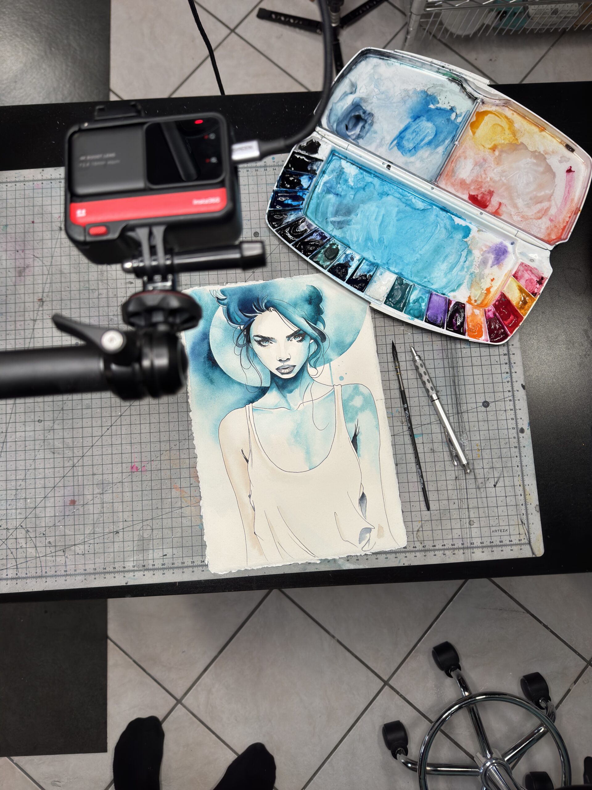 Luna - Original Watercolor Portrait - Image 2