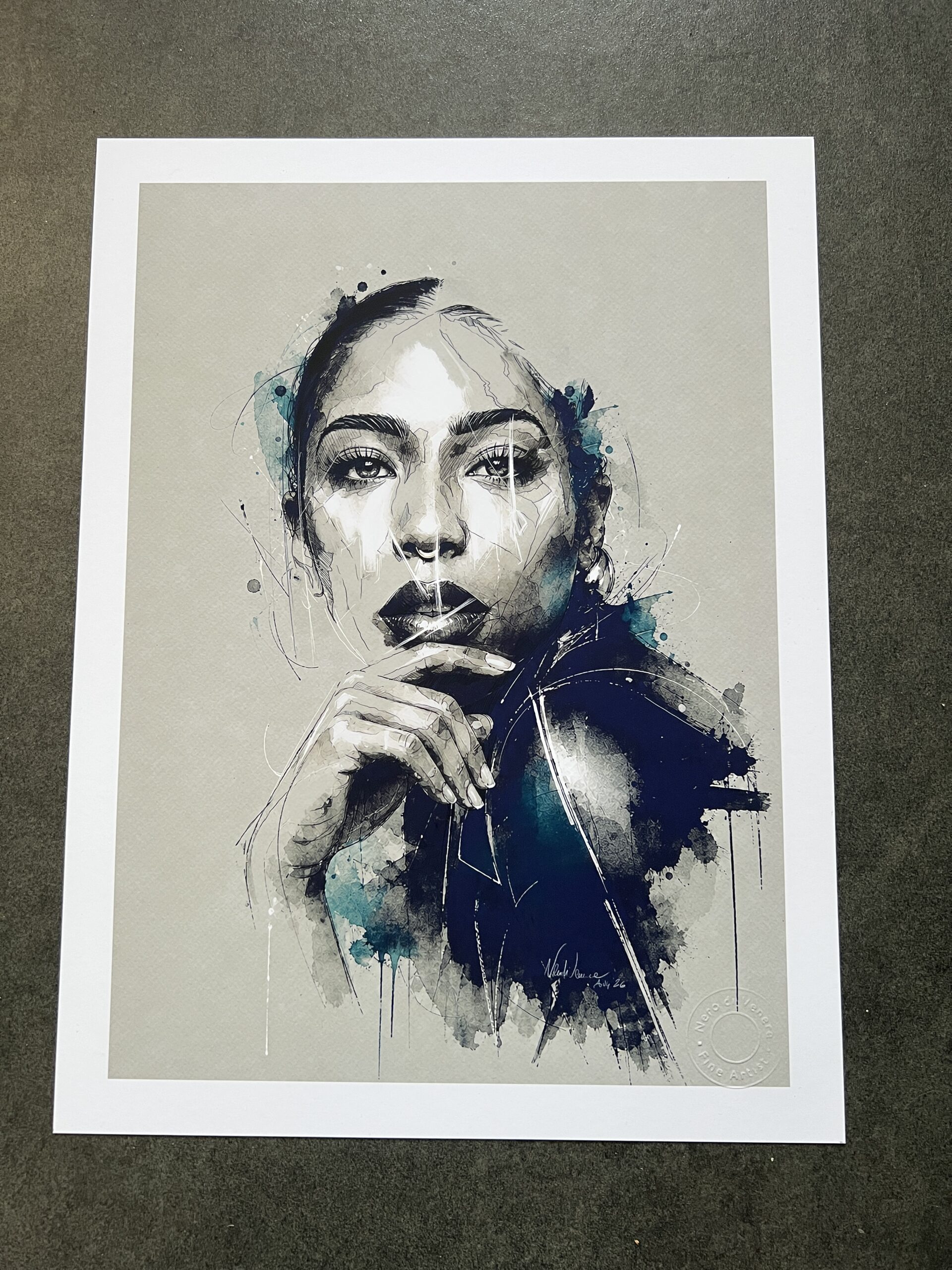 "Reverie" — Original Fine Art Print, Watercolor-Style Portrait