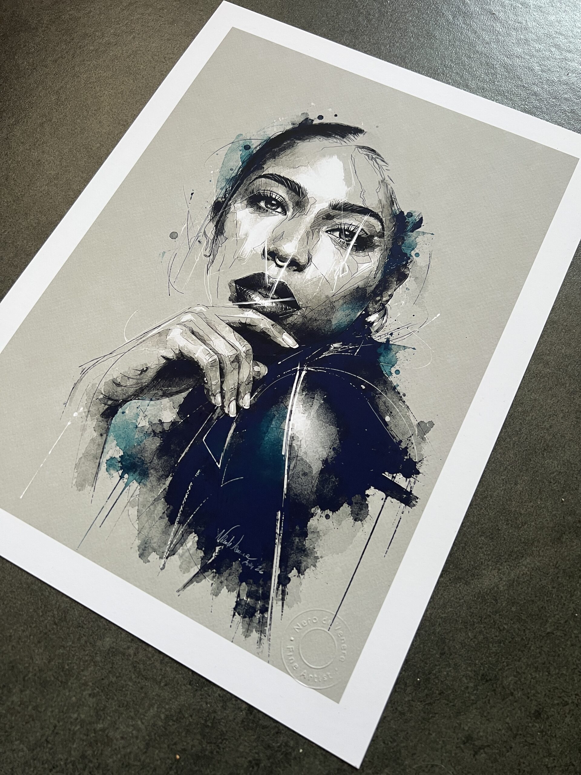 "Reverie" — Original Fine Art Print, Watercolor-Style Portrait - Image 3