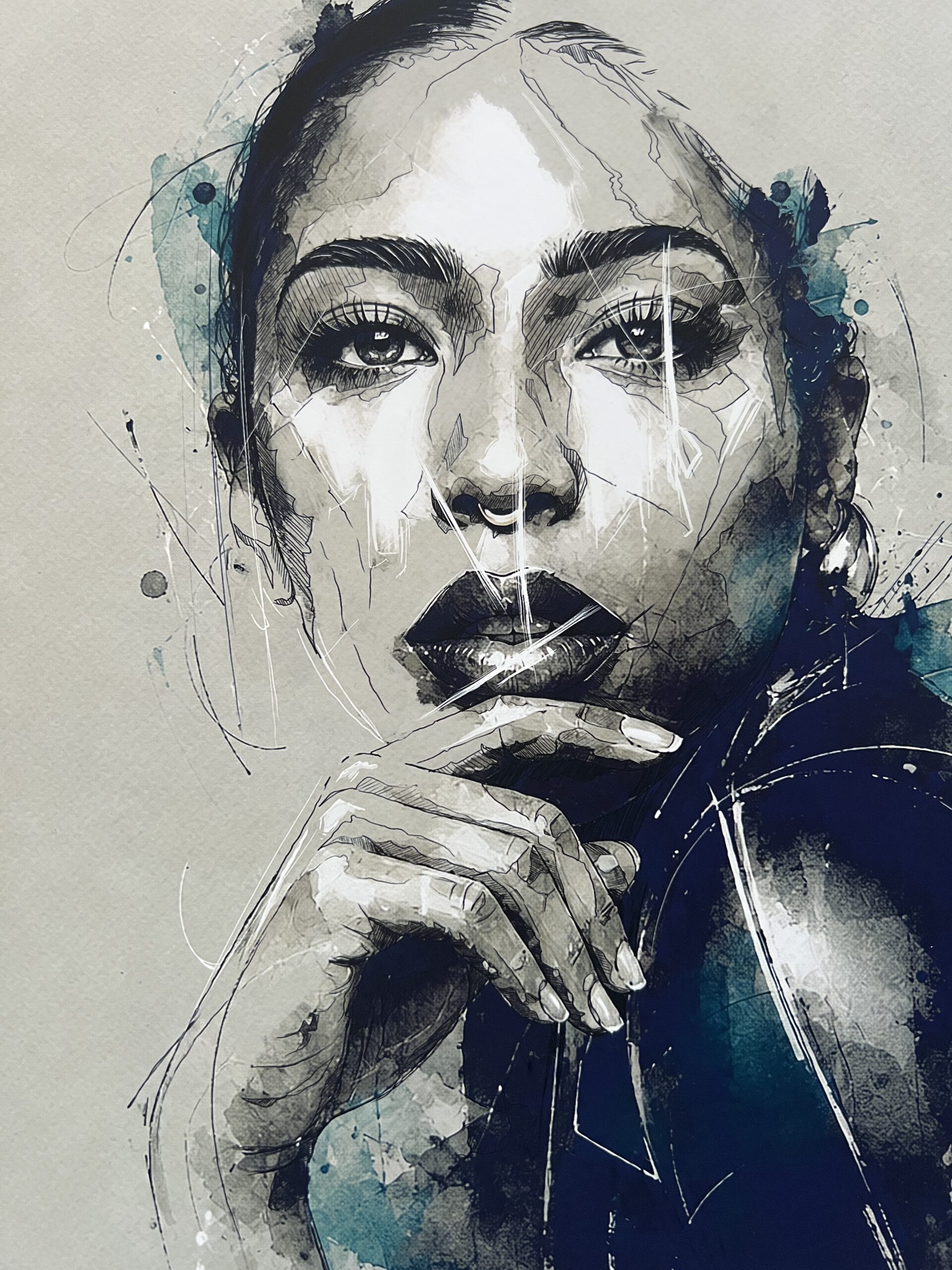 "Reverie" — Original Fine Art Print, Watercolor-Style Portrait - Image 5