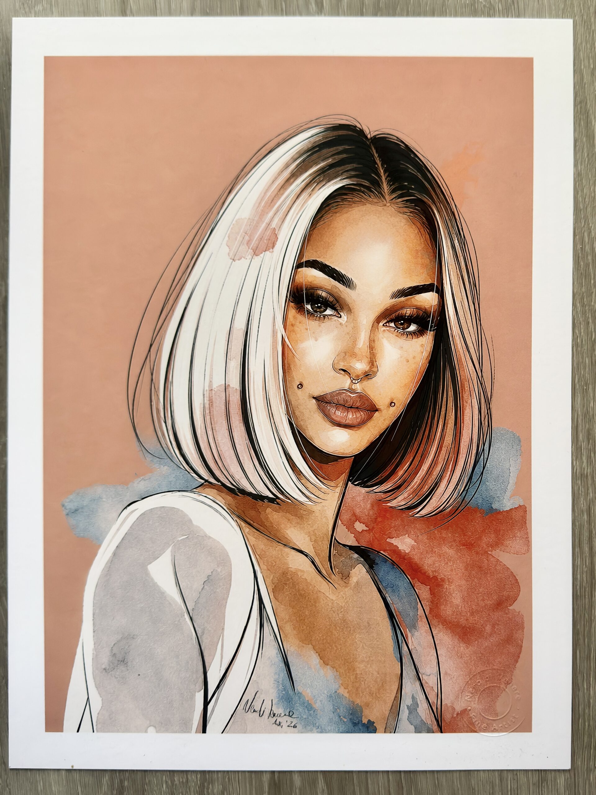Gaia – Original Digital Portrait Painting, Fine Art Print on Matte Paper