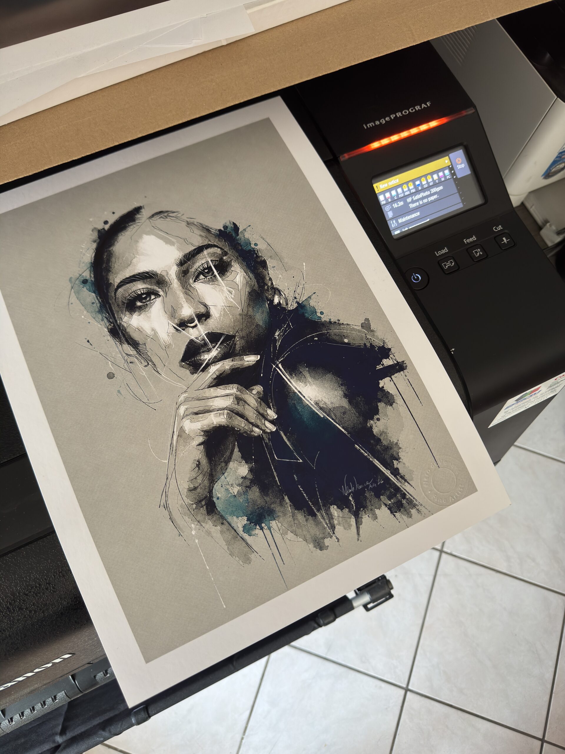 "Reverie" — Original Fine Art Print, Watercolor-Style Portrait - Image 2